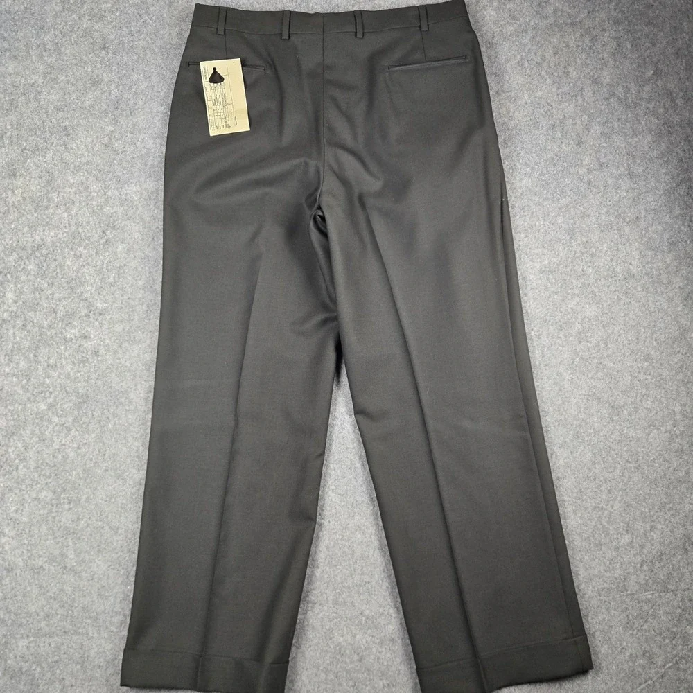 Vintage Brooks Brothers Dress Pants Mens 37 Green Wool Pleated Cuffed USA New